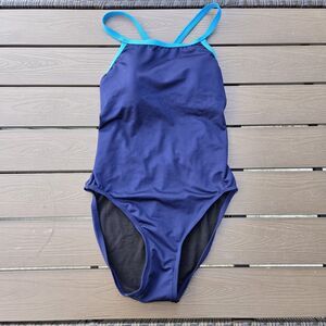 TYR Durafast Women's Padded Top Blue/teal DiamondFit 1 Piece Sz 10 New